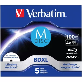 VERBATIM MDisc BDXL (5er-Pack) Juwel / 4x / 100GB VERBATIM MDisc BDXL (5er-Pack) Juwel / 4x / 100GB