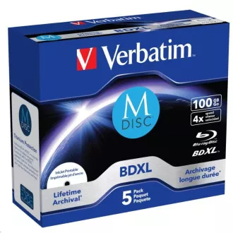 VERBATIM MDisc BDXL (5er-Pack) Juwel / 4x / 100GB VERBATIM MDisc BDXL (5er-Pack) Juwel / 4x / 100GB
