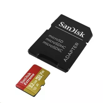 SanDisk MicroSDHC-Karte 32GB Extreme (100MB/s, Klasse 10, UHS-I U3 V30) + Adapter