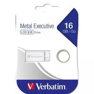 VERBATIM Flash Disk 16GB Metal Executive, USB 2.0, silber