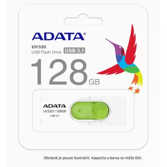 ADATA Flash Drive 64GB USB 3.1 Dash Drive UV320, Schwarz/Blau