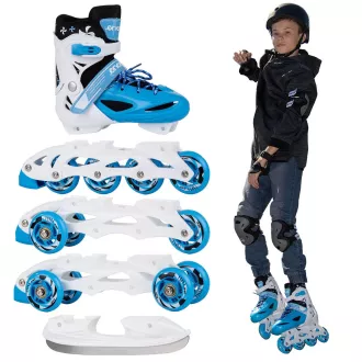 Rollschuhe 4in1 Enero KIDS - blau und weiß, 30-33