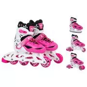 Rollschuhe 4in1 Enero KIDS - rosa und weiß, 30-33