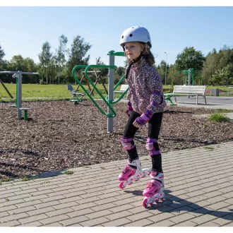 Rollschuhe 4in1 Enero KIDS - rosa und weiß, 30-33