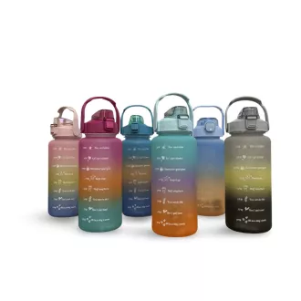 Motivations-Sportflasche 2l, Hellblau