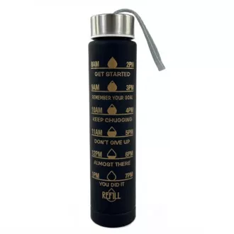 Motivations-Sportflasche 3in1, 2000 ml   900 ml   300 ml, Schwarz