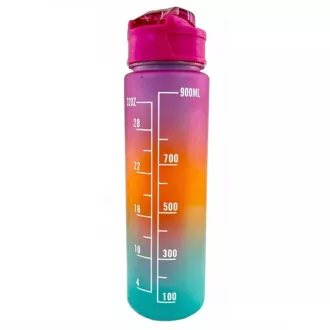 Motivations-Sportflasche 3in1, 2000 ml   900 ml   300 ml, Schwarz