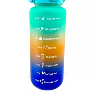 Motivations-Sportflasche 3in1, 2000 ml   900 ml   300 ml, Schwarz