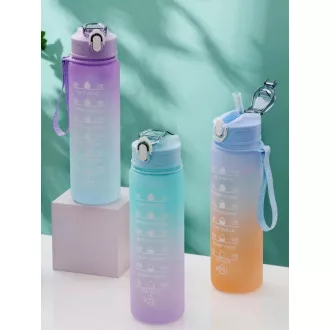 Sportflasche mit Motivationsbeschreibung 1l, Türkis