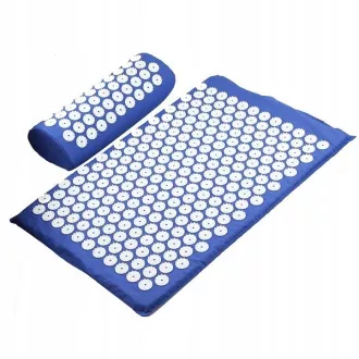 Akupressur PREMIUM Übungsmatte mit Kissen 67x42x2 cm, Schwarz
