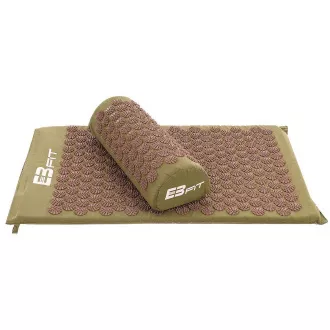 Akupressur PREMIUM Übungsmatte mit Kissen 67x42x2 cm, Mascara khaki