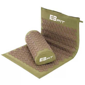 Akupressur PREMIUM Übungsmatte mit Kissen 67x42x2 cm, Mascara khaki