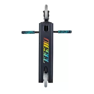 NKD Diesel Stunt Freestyle Scooter, Schwarz und Regenbogen