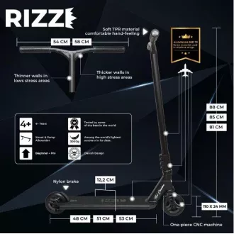 Freestyle-Roller NKD Rizz Stunt, Schwarz Freestyle-Roller NKD Rizz Stunt, Schwarz
