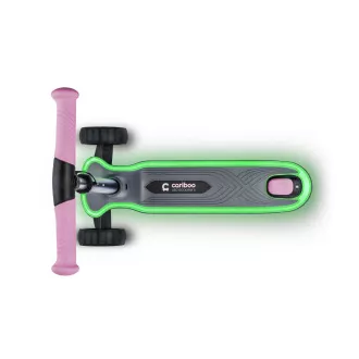 Dreirädriger Kinder-Roller Cariboo LEDstar, rosa