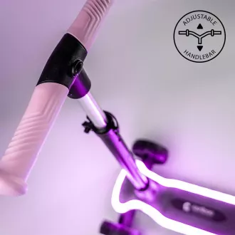Dreirädriger Kinder-Roller Cariboo LEDstar, rosa