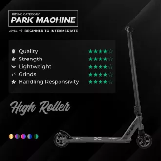 Freestyle Scooter Story High Roller Stunt, schwarz und Regenbogen Freestyle Scooter Story High Roller Stunt, schwarz und Regenbogen