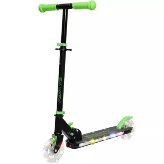 Kinderroller Story LED mit leuchtenden Rädern, schwarz-grün Kinderroller Story LED mit leuchtenden Rädern, schwarz-grün