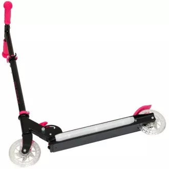 Kinder Scooter Story LED mit leuchtenden Rädern, Schwarz und Rosa