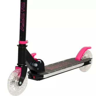 Kinder Scooter Story LED mit leuchtenden Rädern, Schwarz und Rosa
