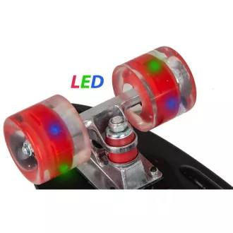 Pennyboard mit LED-Rädern, 56 cm SCHWARZ/ROT Pennyboard mit LED-Rädern, 56 cm SCHWARZ/ROT