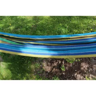 Faltbare Hängematte aus Baumwolle, grün-gelb-blau, 260x80cm