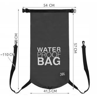 Wasserdichter Trockensack 30 l, Schwarz