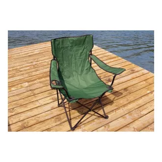 Klappbarer Campingstuhl, schwarz, grün