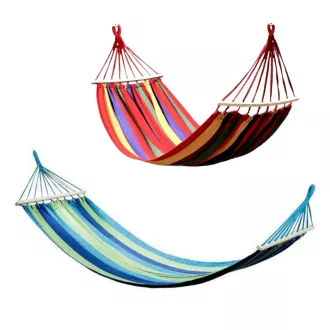 Baumwollhängematte 270x150cm, für bis zu 2 Personen, 200kg belastbar, Blau-Grün