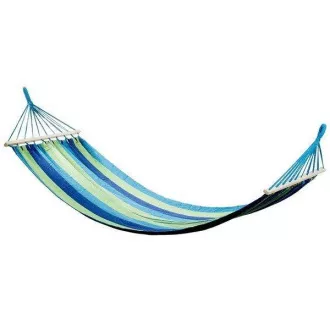 Hängematte aus Baumwolle 270x80cm, für eine Person, Tragkraft 130kg, Blau-Grün