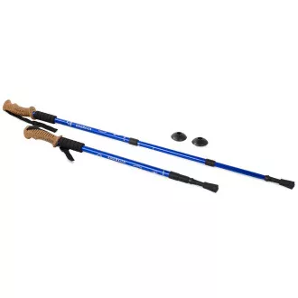 Nordic Walking-Trekkingstöcke mit ergonomischem Korkgriff, 135 cm, 2 Stück, Schwarz