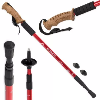 Nordic Walking-Trekkingstöcke mit ergonomischem Korkgriff, 135 cm, 2 Stück, Schwarz