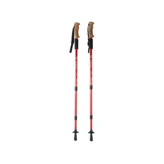 Nordic Walking-Trekkingstöcke mit ergonomischem Korkgriff, 135 cm, 2 Stück, Schwarz