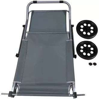 Klappbarer Strandkorb auf Rädern, 116x62x62-90 cm, grau Klappbarer Strandkorb auf Rädern, 116x62x62-90 cm, grau