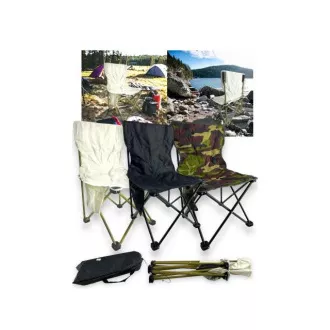 Großer klappbarer Campingstuhl 40x40x68 cm, Weiß