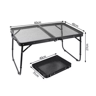 Klappbarer Campingtisch 60x40x27 cm, schwarz Klappbarer Campingtisch 60x40x27 cm, schwarz