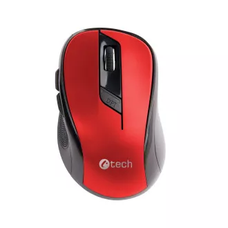 C-TECH Maus WLM-02, schwarz-rot, kabellos, 1600DPI, 6 Tasten, USB-Nano-Empfänger