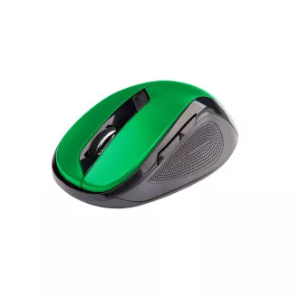 C-TECH Maus WLM-02, schwarz-grün, kabellos, 1600DPI, 6 Tasten, USB-Nano-Empfänger