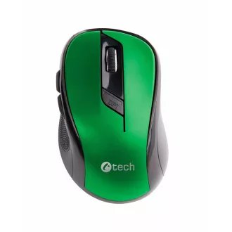 C-TECH Maus WLM-02, schwarz-grün, kabellos, 1600DPI, 6 Tasten, USB-Nano-Empfänger