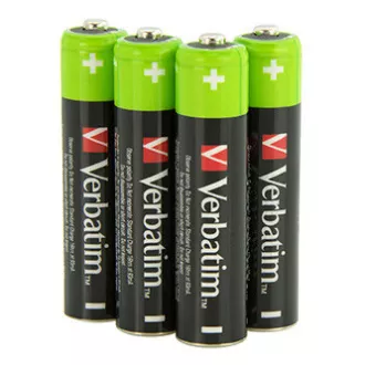 Wiederaufladbare Batterie, AAA (HR03), 1,2 V, 950 mAh, Verbatim, Blister, 4er-Pack
