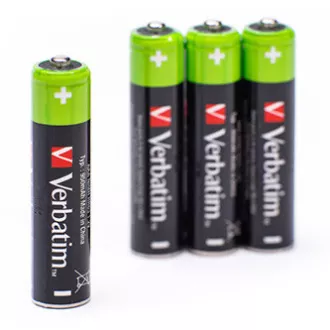 Wiederaufladbare Batterie, AAA (HR03), 1,2 V, 950 mAh, Verbatim, Blister, 4er-Pack