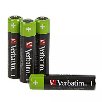 Wiederaufladbare Batterie, AAA (HR03), 1,2 V, 950 mAh, Verbatim, Blister, 4er-Pack