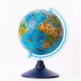 Alaysky Globe 25 cm Zoogeografischer Globus für Vorschulkinder, Beschriftung in Englisch