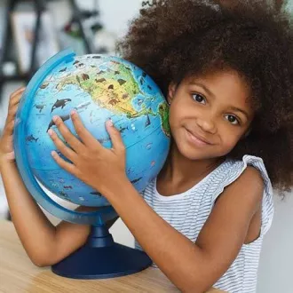 Alaysky Globe 25 cm Zoogeografischer Globus für Vorschulkinder, Beschriftung in Englisch