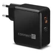 CONNECT IT QUICK CHARGE 3.0 Ladeadapter 2x USB (3,4A), QC 3.0, schwarz