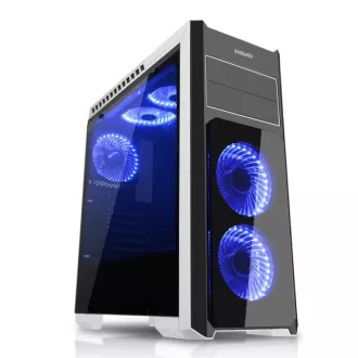 EVOLVEO Ray 4, Gehäuse full ATX midi tower, 5x 120mm, 2x USB2.0, 1x USB3.0, gehärtetes Glas schwarz blau Design EVOLVEO Ray 4, Gehäuse full ATX midi tower, 5x 120mm, 2x USB2.0, 1x USB3.0, gehärtetes Glas schwarz blau Design