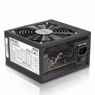 EVOLVEO Pulse 500ATX, Netzteil 500W, ATX 2.2, 2× PCIe, aPFC, leiser 120mm Lüfter, 4x SATA, bulk, 3 Jahre Garantie, schwarz