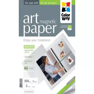 COLORWAY Fotopapier/ ART glossy "magnetisch" 690g/m2, A4 / 5 Stück