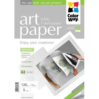 COLORWAY Aufbügelpapier/ für leichte Textilien/ 120g/m2, A4/ 5 Stück