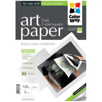 COLORWAY Bügelpapier/ für ART/ Textil/ 120g/m2, A4/ 5 Stück COLORWAY Bügelpapier/ für ART/ Textil/ 120g/m2, A4/ 5 Stück